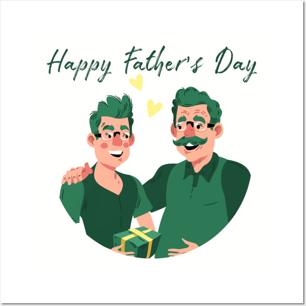 happy fathers day - father and son Wall Art by Spring Moon